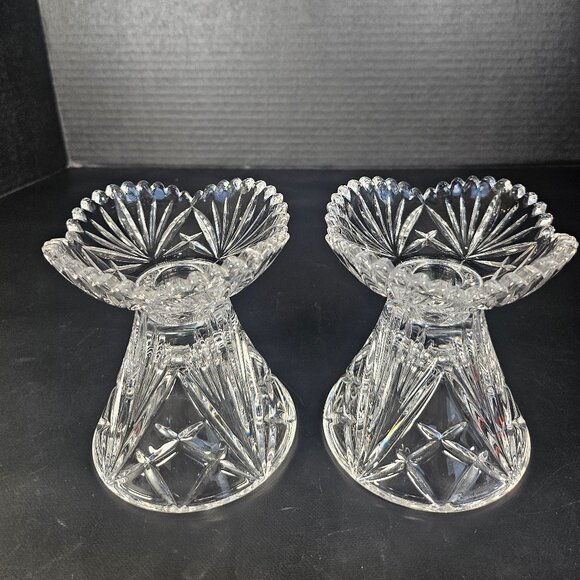 Vintage Nachtmann Bleikristall Crystal Candle Holder Set By Mark Aurel - Picture 1 of 10